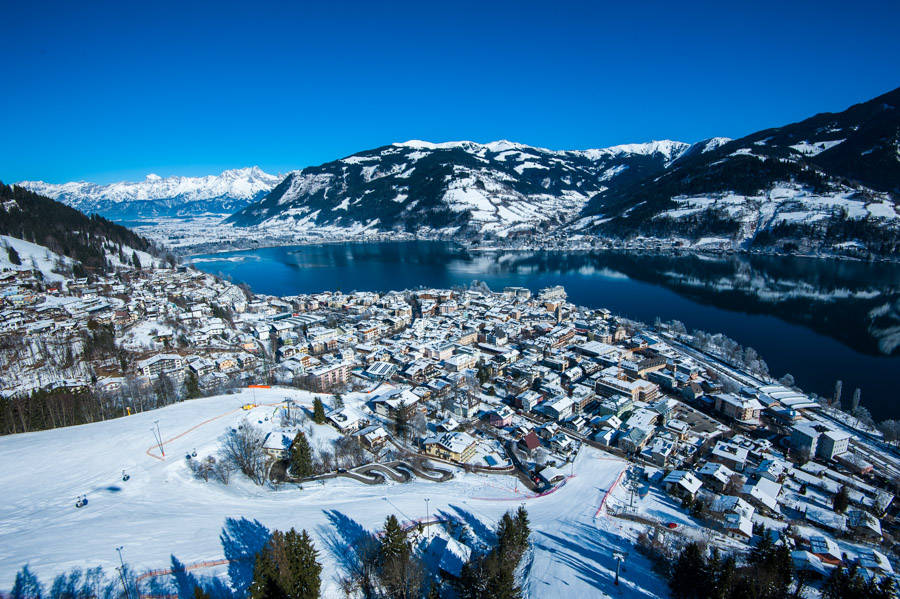 Winter Zell Am See Von Oben   Flugaufnahme